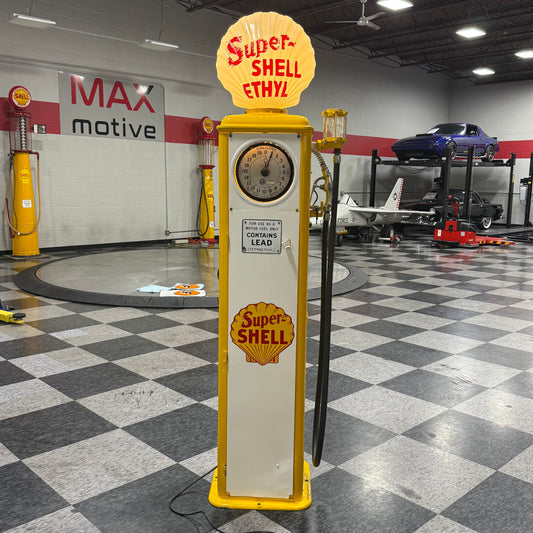 Restored Gilbert & Barker 105 Clock Face Gas Pump