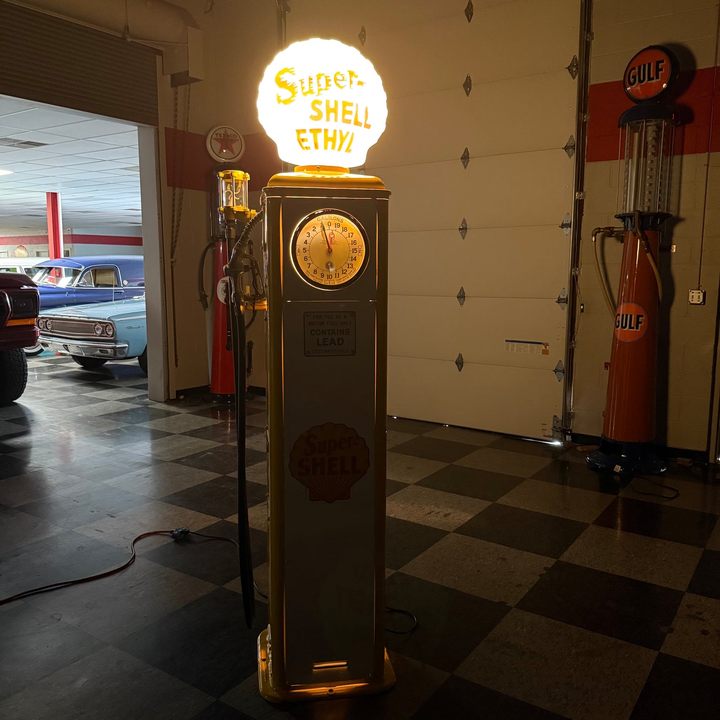 Restored Gilbert & Barker 105 Clock Face Gas Pump