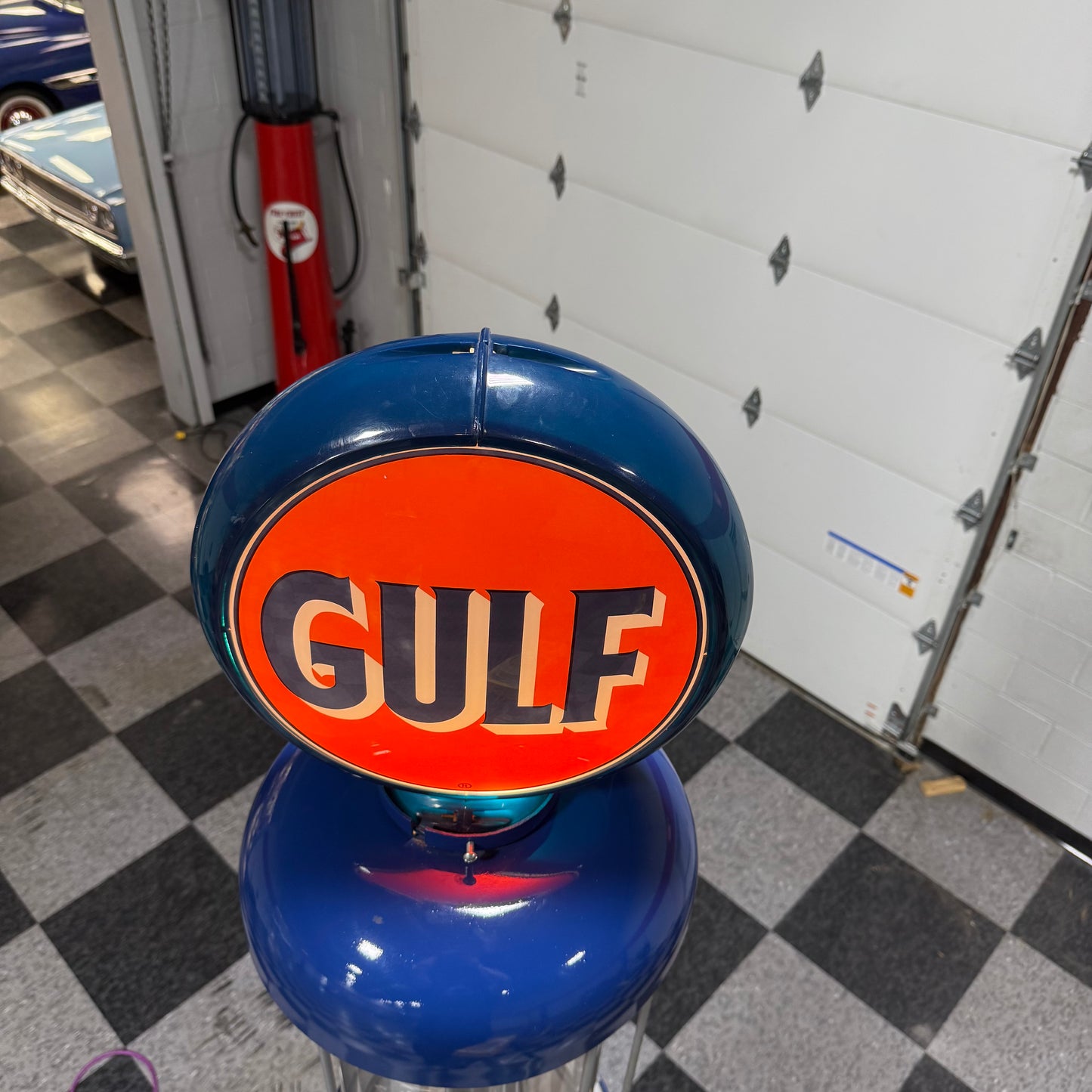 Restored 1924 Wayne Visible Gas Pump - Gulf Theme