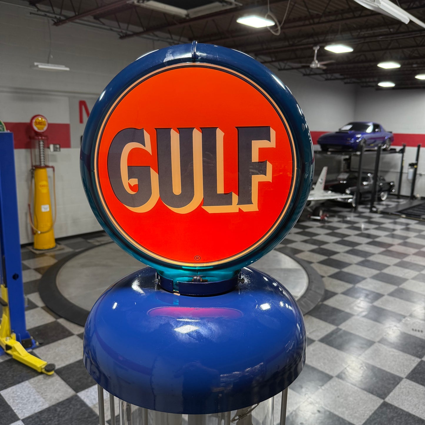 Restored 1924 Wayne Visible Gas Pump - Gulf Theme