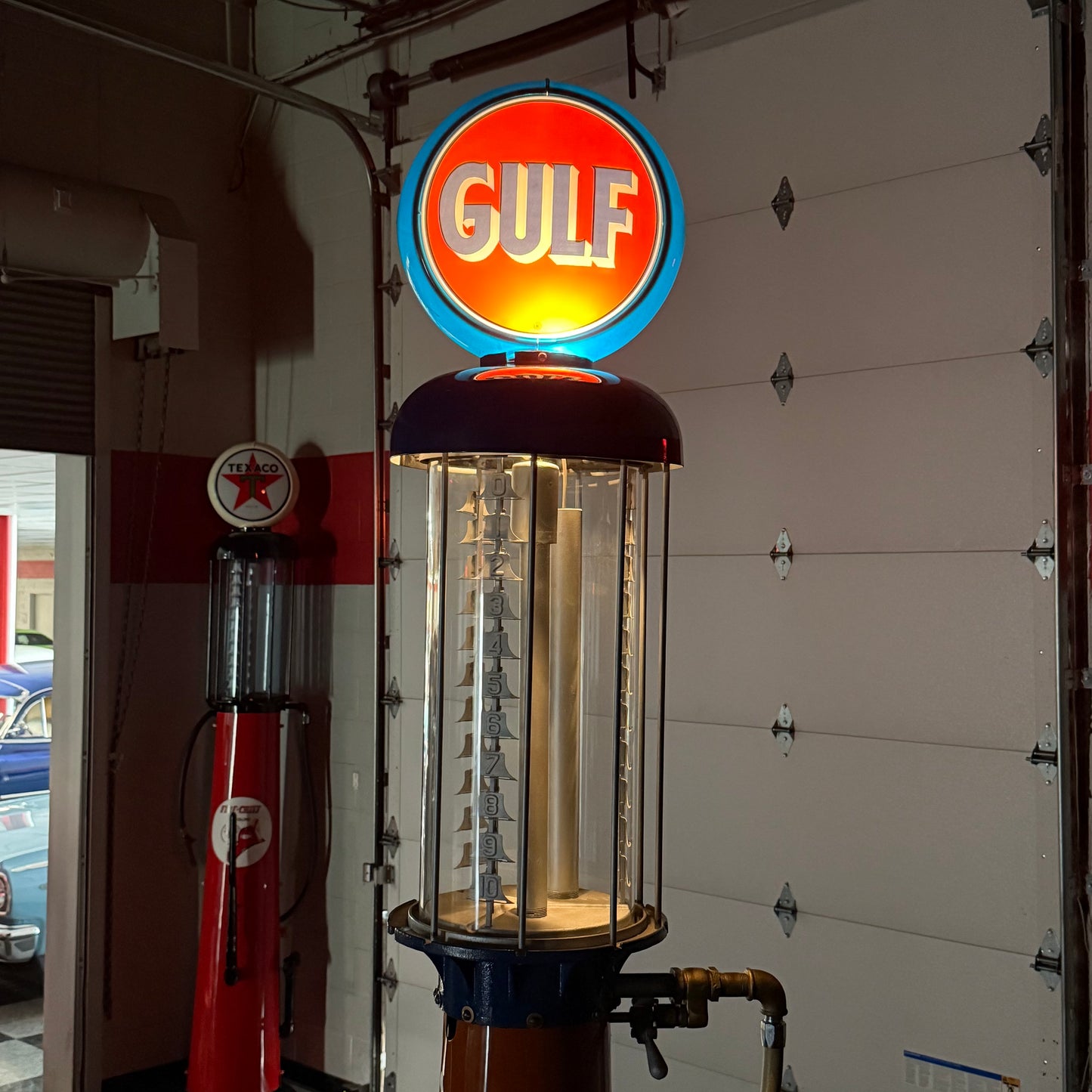 Restored 1924 Wayne Visible Gas Pump - Gulf Theme