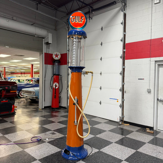 Restored 1924 Wayne Visible Gas Pump - Gulf Theme