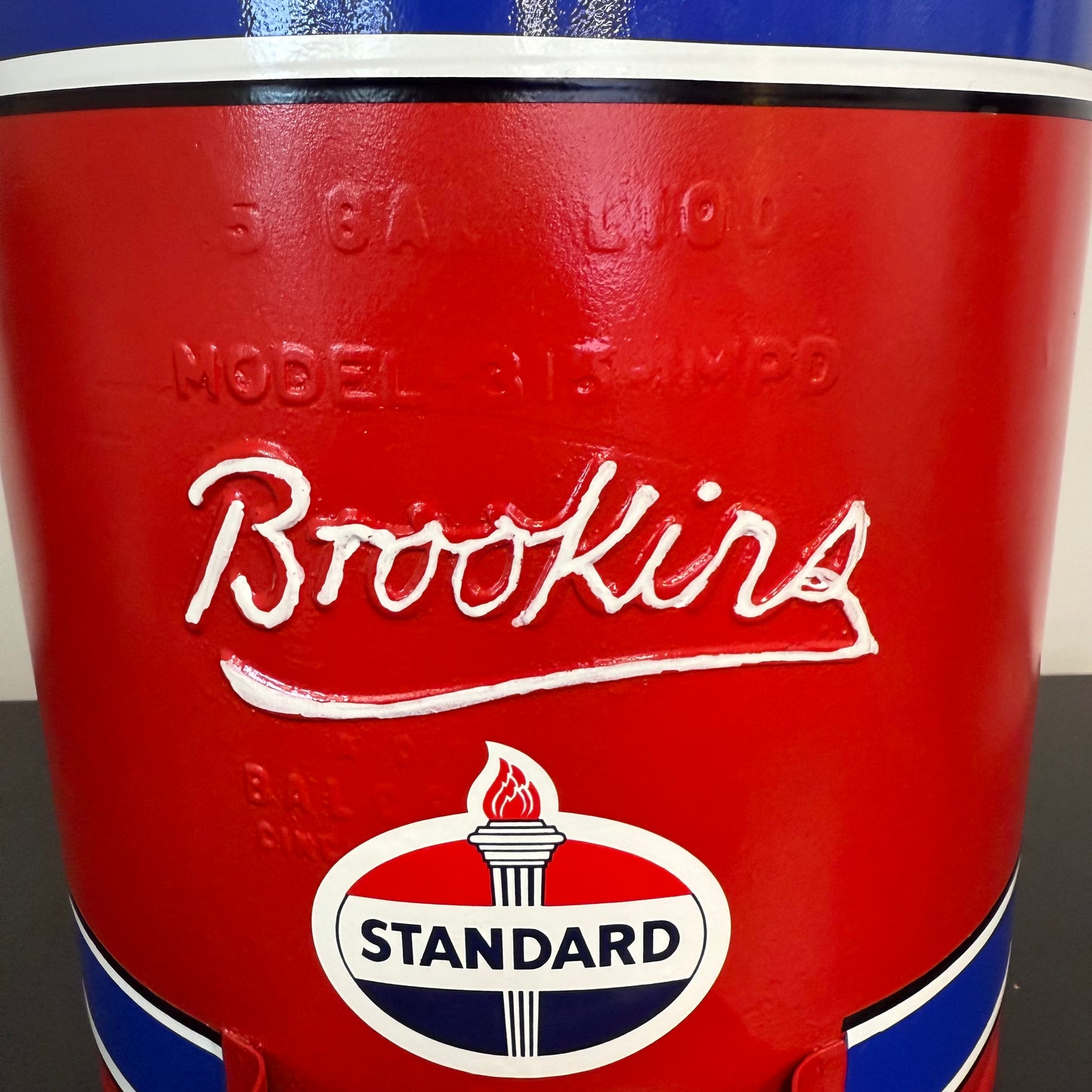 Brookins Vintage 5 Gallon Gas Can Refinished - Standard Oil Company Theme
