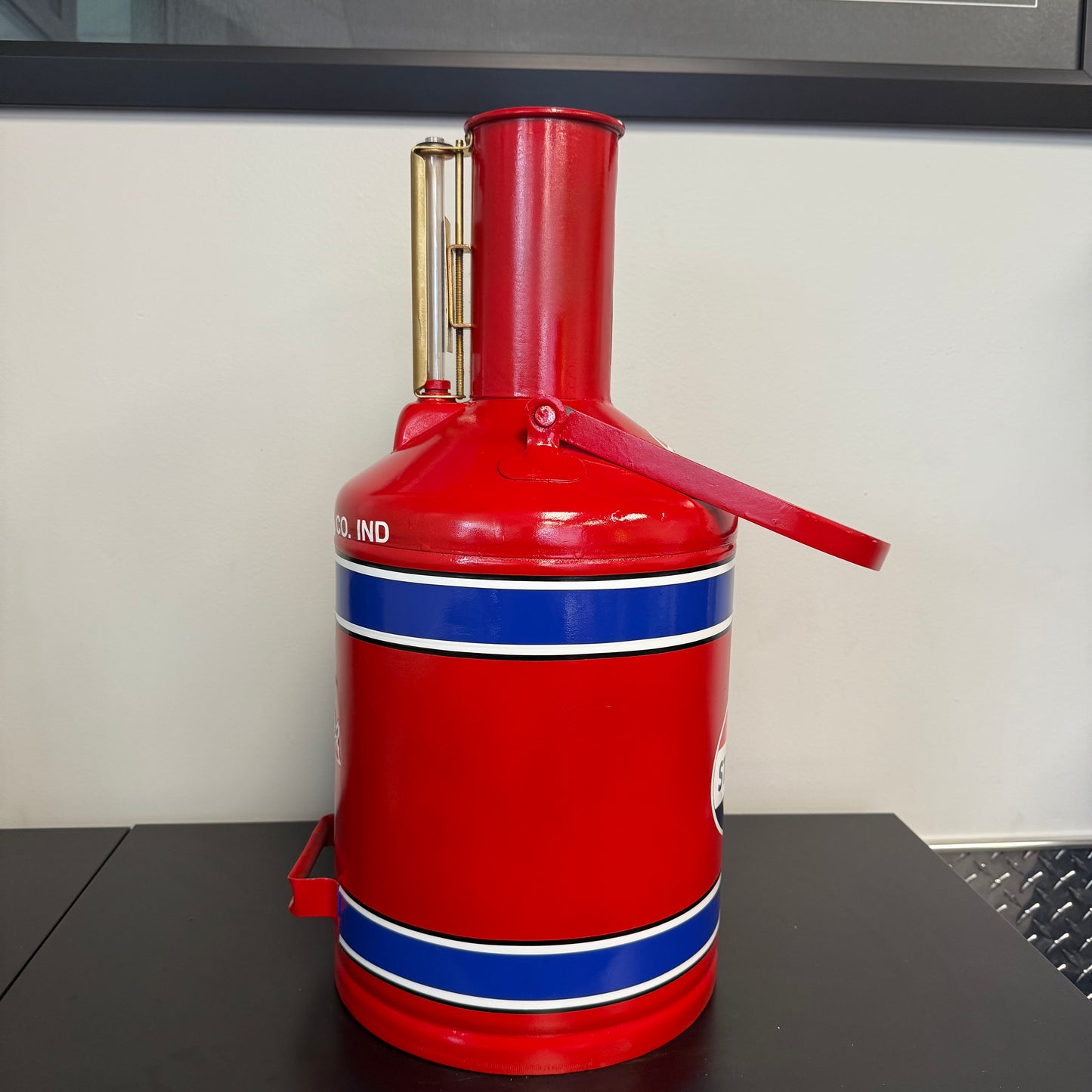 Brookins Vintage 5 Gallon Gas Can Refinished - Standard Oil Company Theme