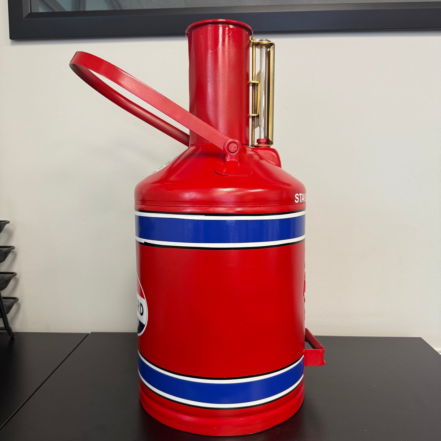Brookins Vintage 5 Gallon Gas Can Refinished - Standard Oil Company Theme