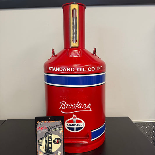 Brookins Vintage 5 Gallon Gas Can Refinished - Standard Oil Company Theme