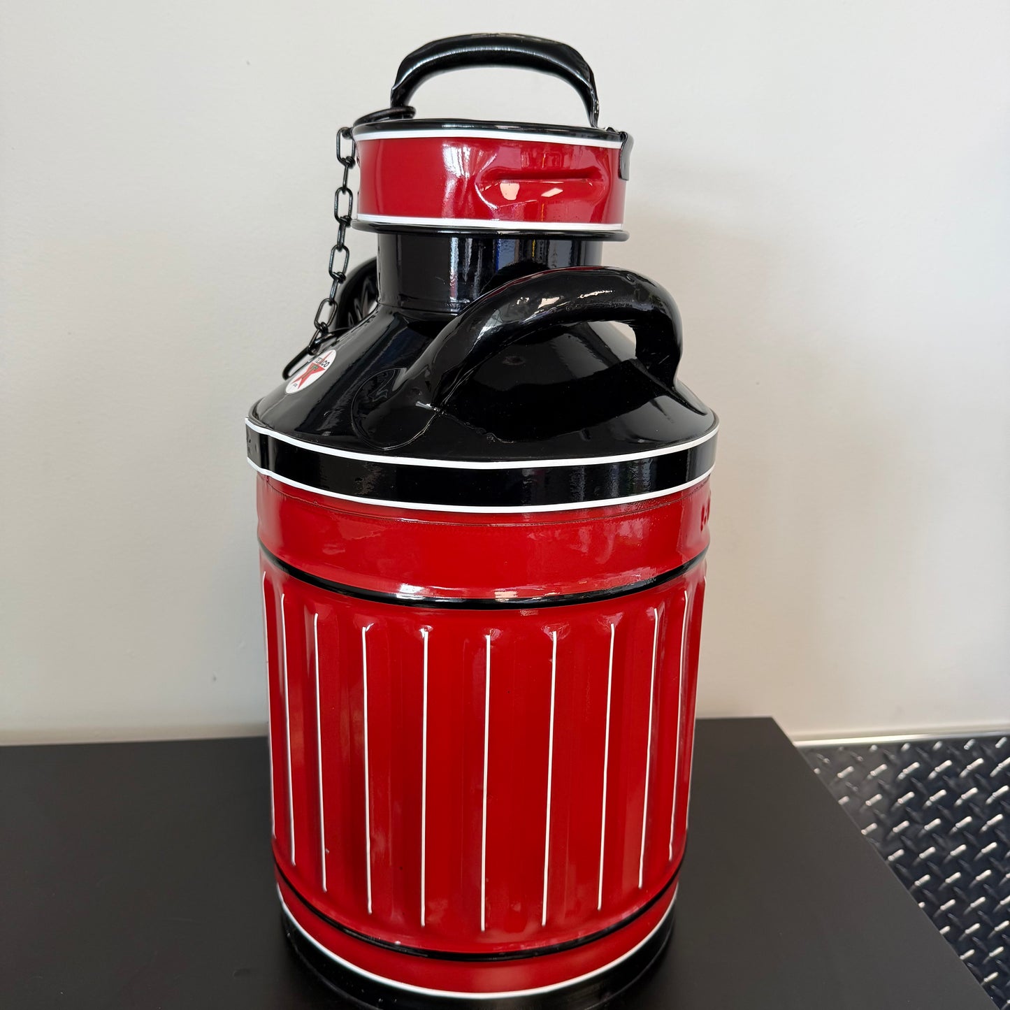 Rare vintage Ellisco 5 gallon oil jug and cap - Sky Chief Theme
