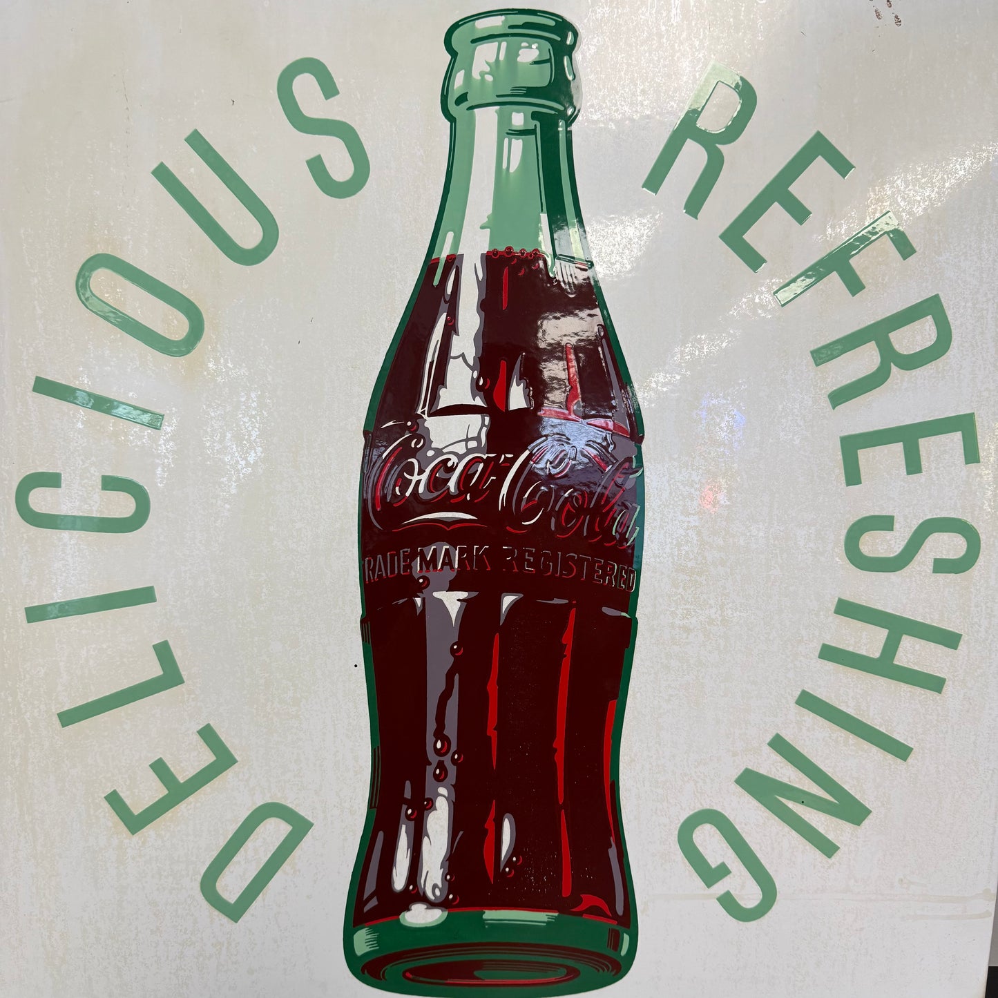Vintage Porcelain Sign - Coca Cola Bottle