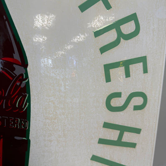 Vintage Porcelain Sign - Coca Cola Bottle