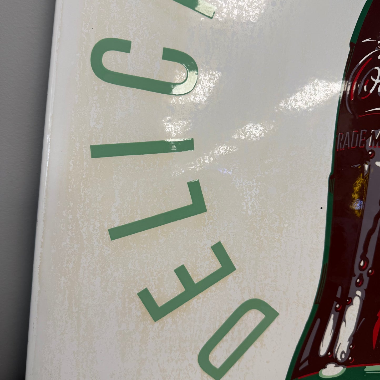 Vintage Porcelain Sign - Coca Cola Bottle