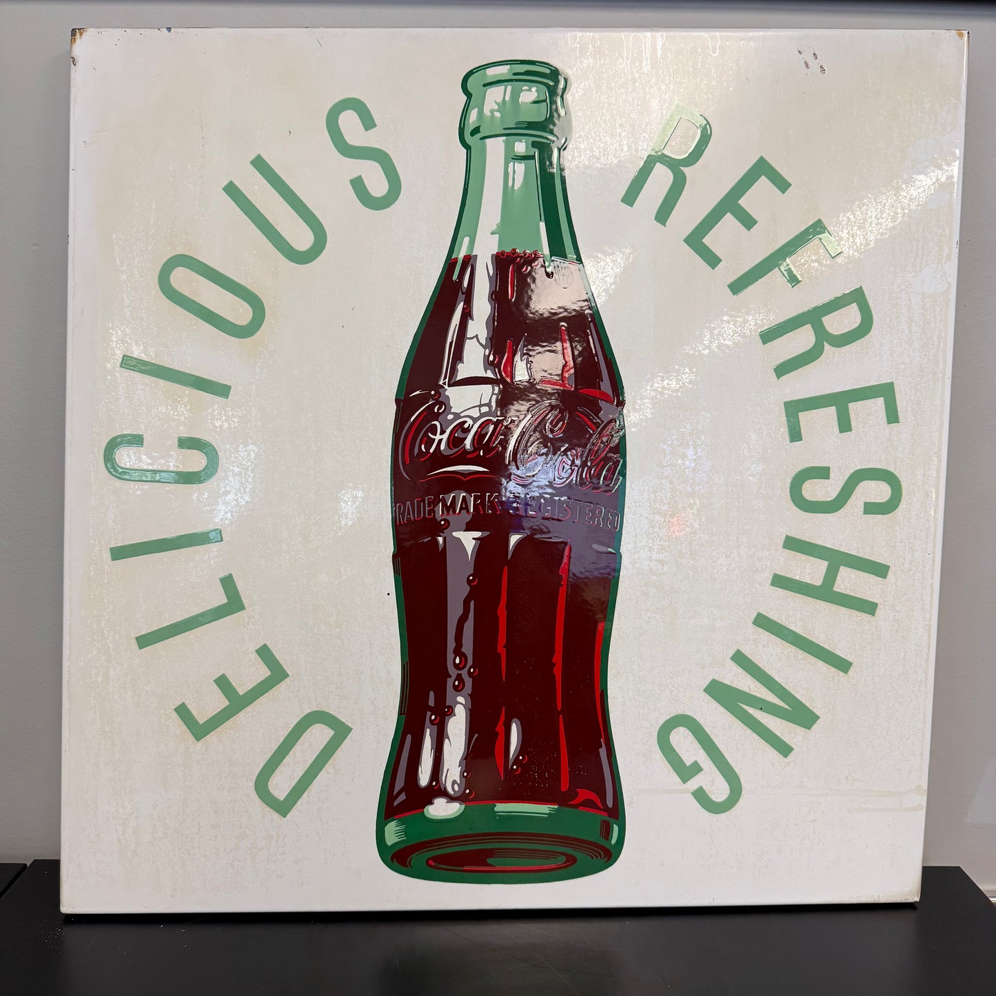 Vintage Porcelain Sign - Coca Cola Bottle