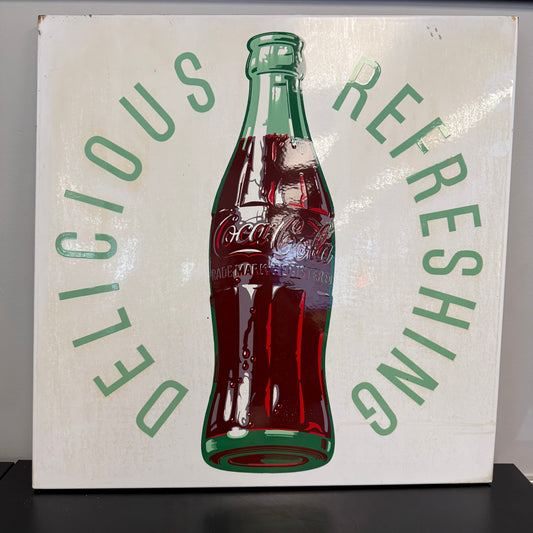 Vintage Porcelain Sign - Coca Cola Bottle