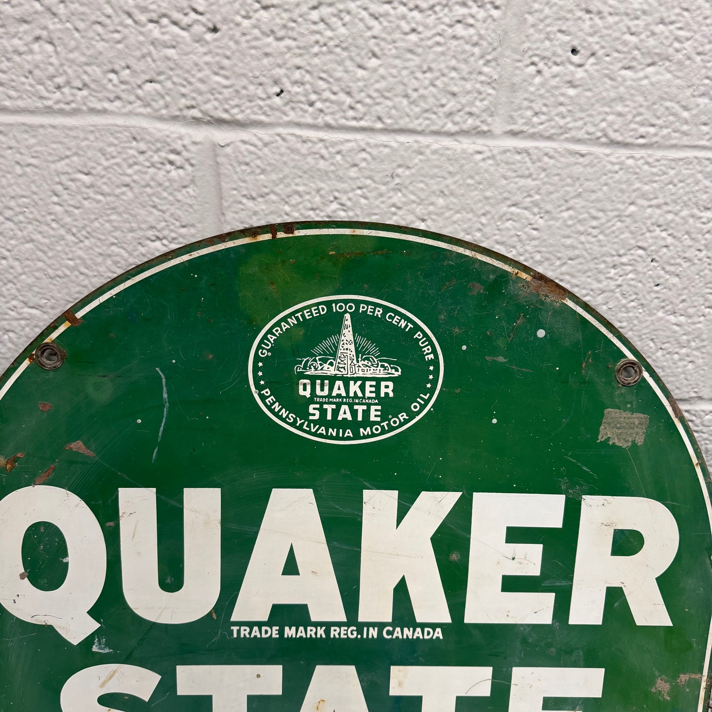 Vintage Quaker State PA Tin Sign