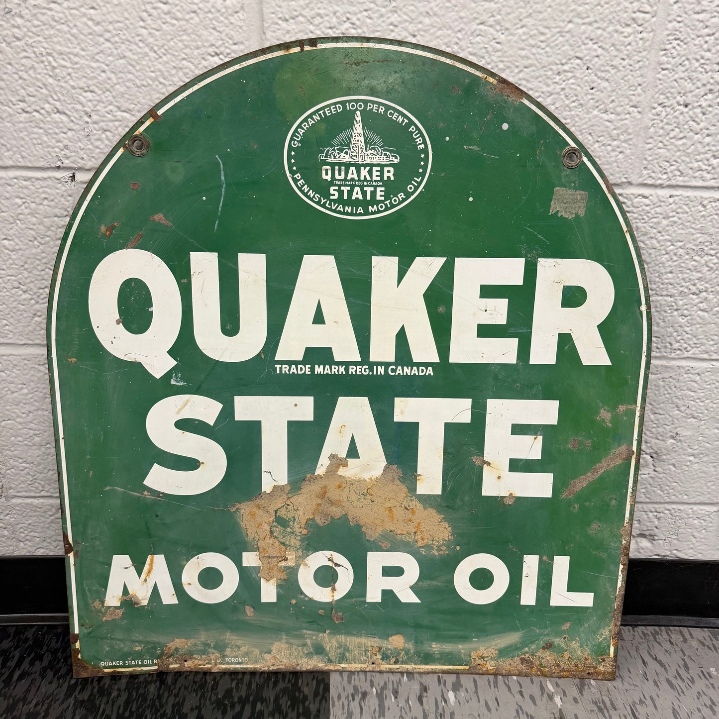 Vintage Quaker State PA Tin Sign