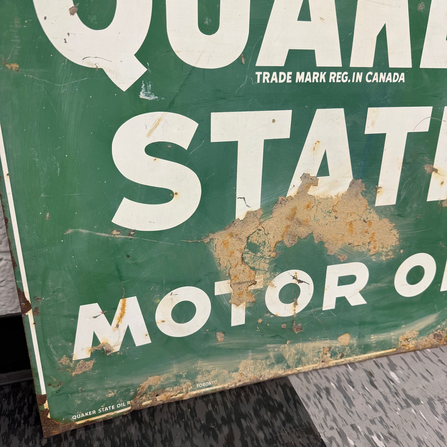 Vintage Quaker State PA Tin Sign