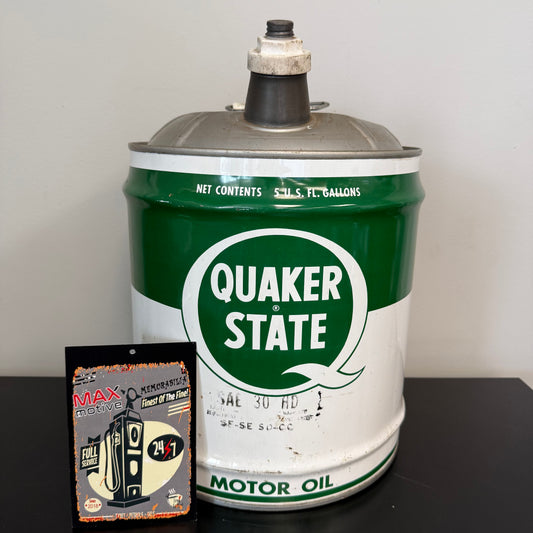 Vintage Quaker State 5 Gallon Oil Motor Jug