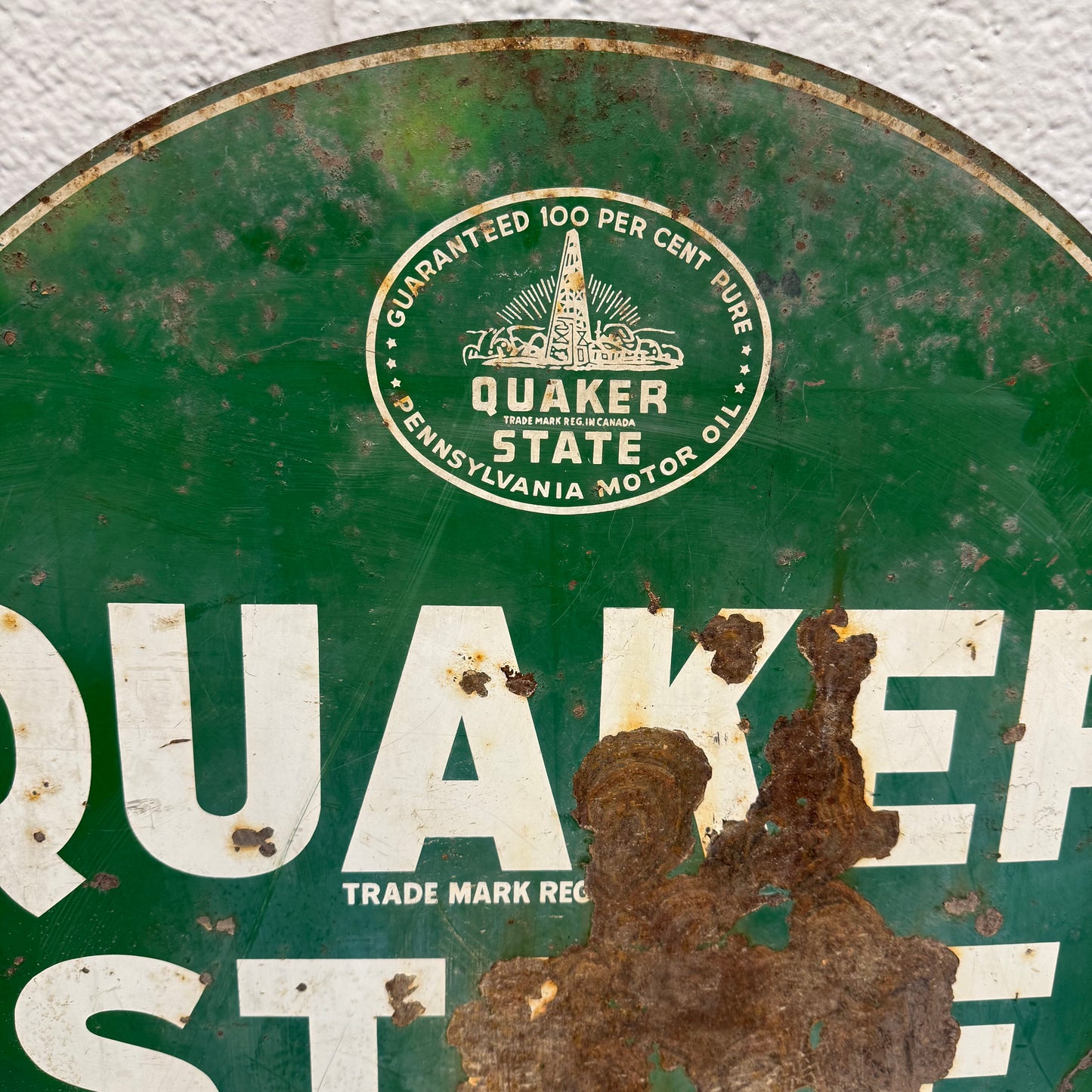 Vintage Quaker State PA Tin Sign
