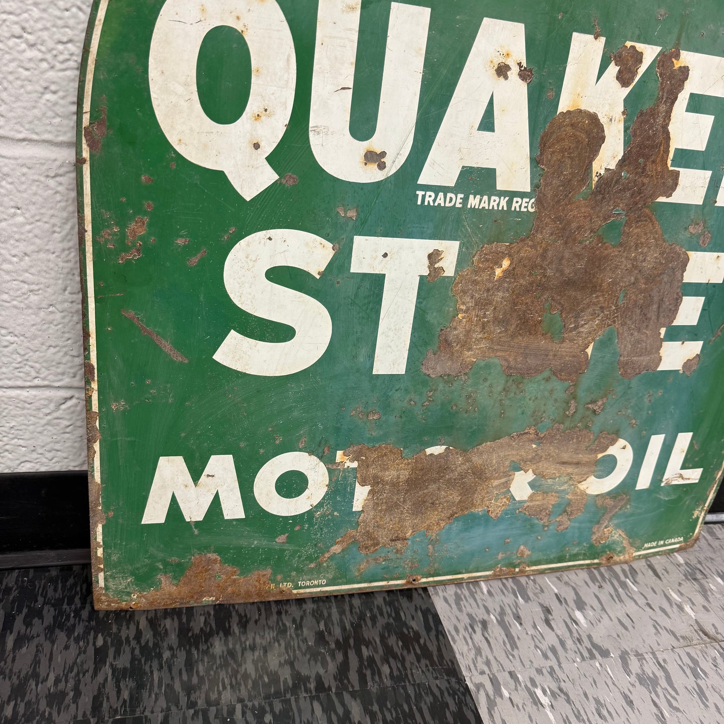 Vintage Quaker State PA Tin Sign