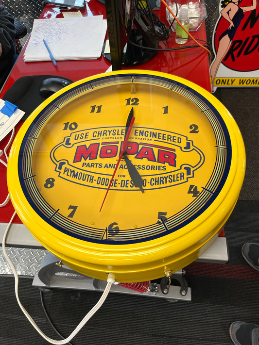 Mopar tin clock