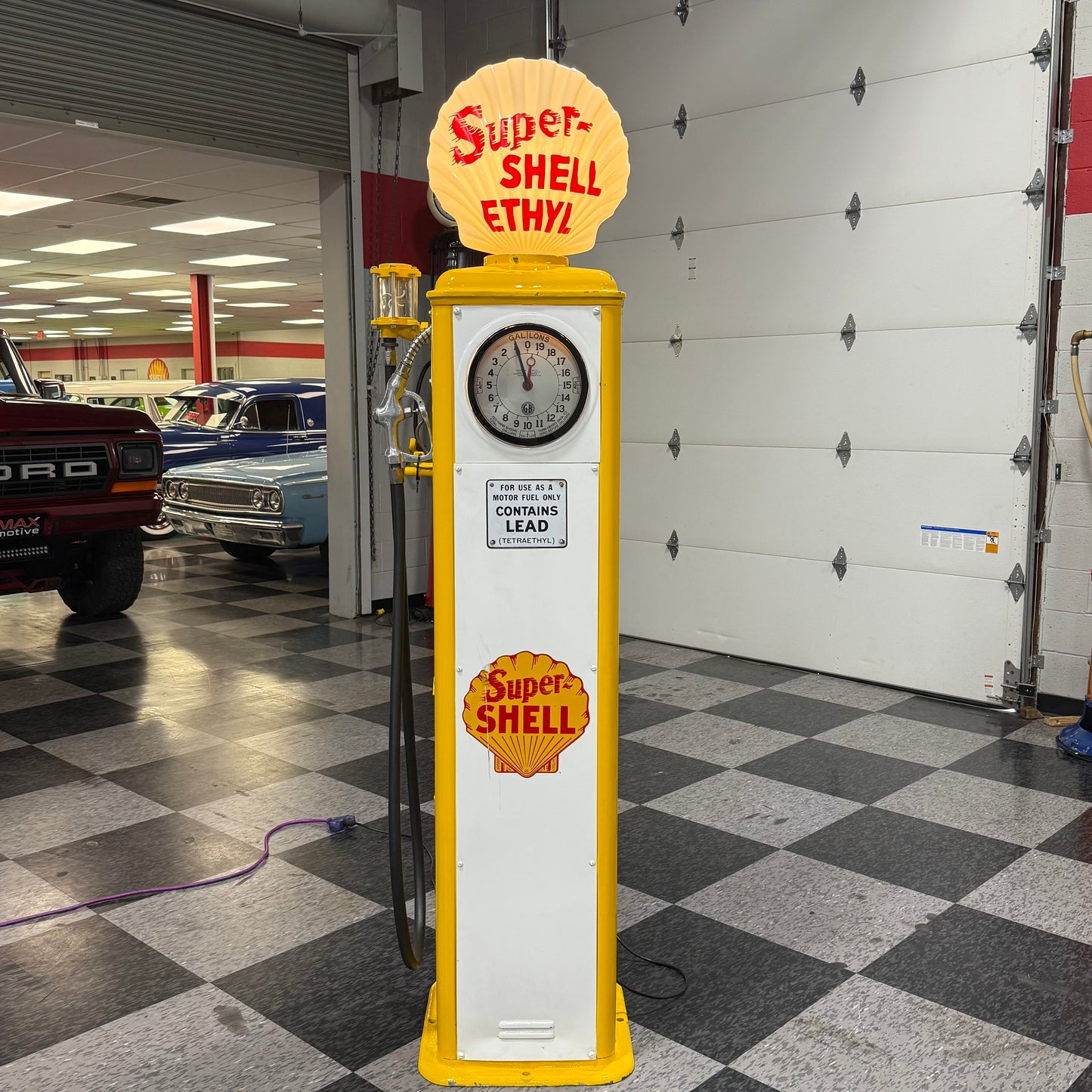 Restored Gilbert & Barker 105 Clock Face Gas Pump