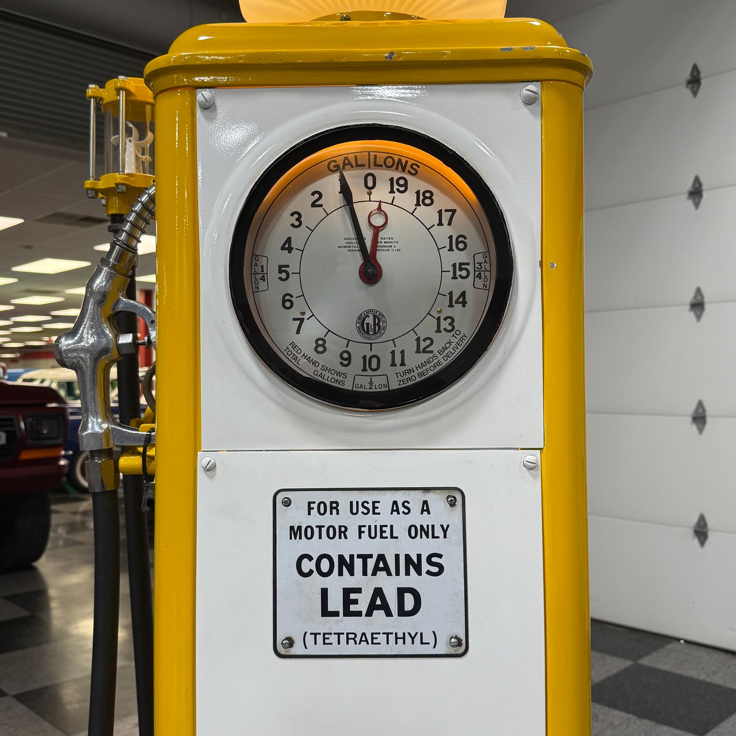 Restored Gilbert & Barker 105 Clock Face Gas Pump