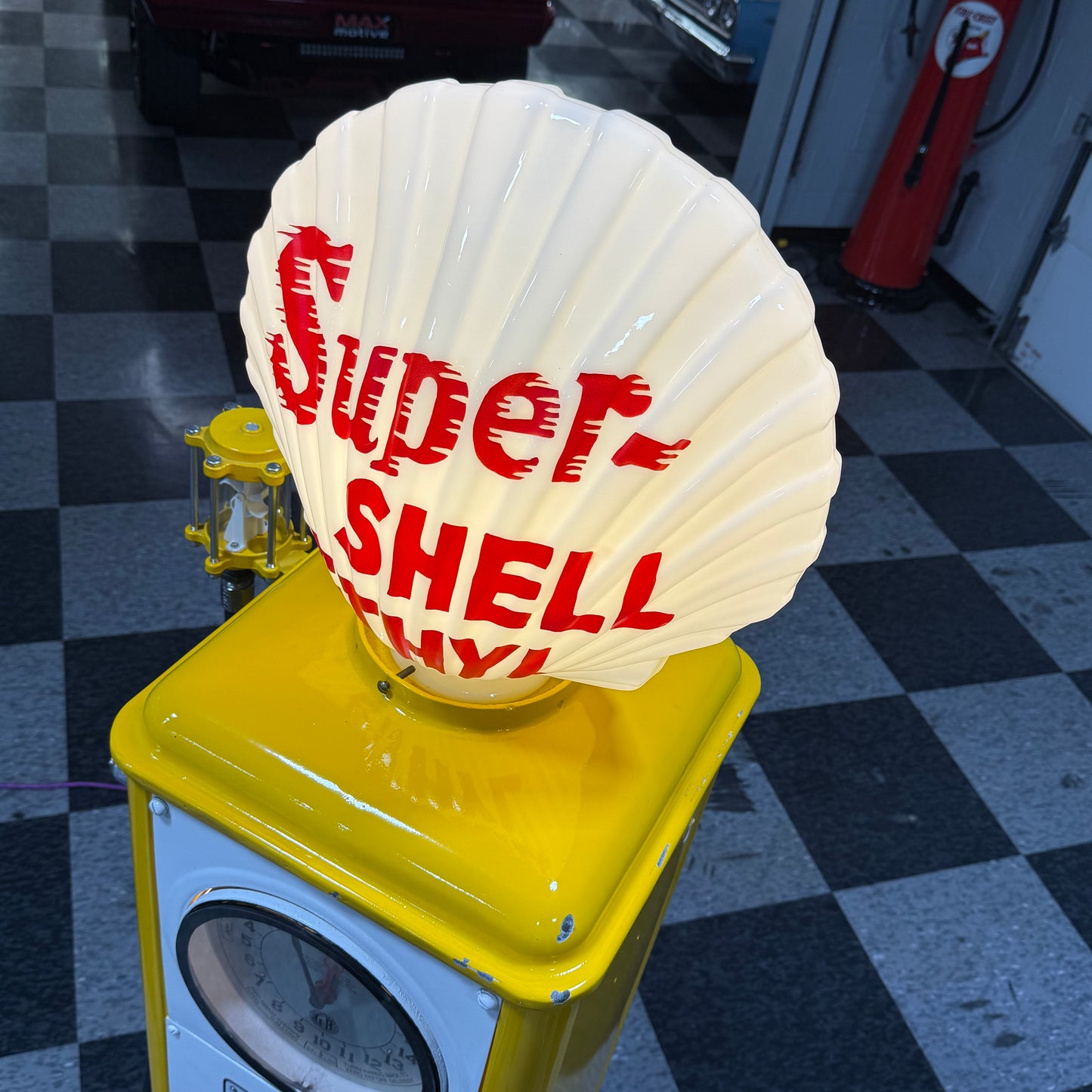 Restored Gilbert & Barker 105 Clock Face Gas Pump