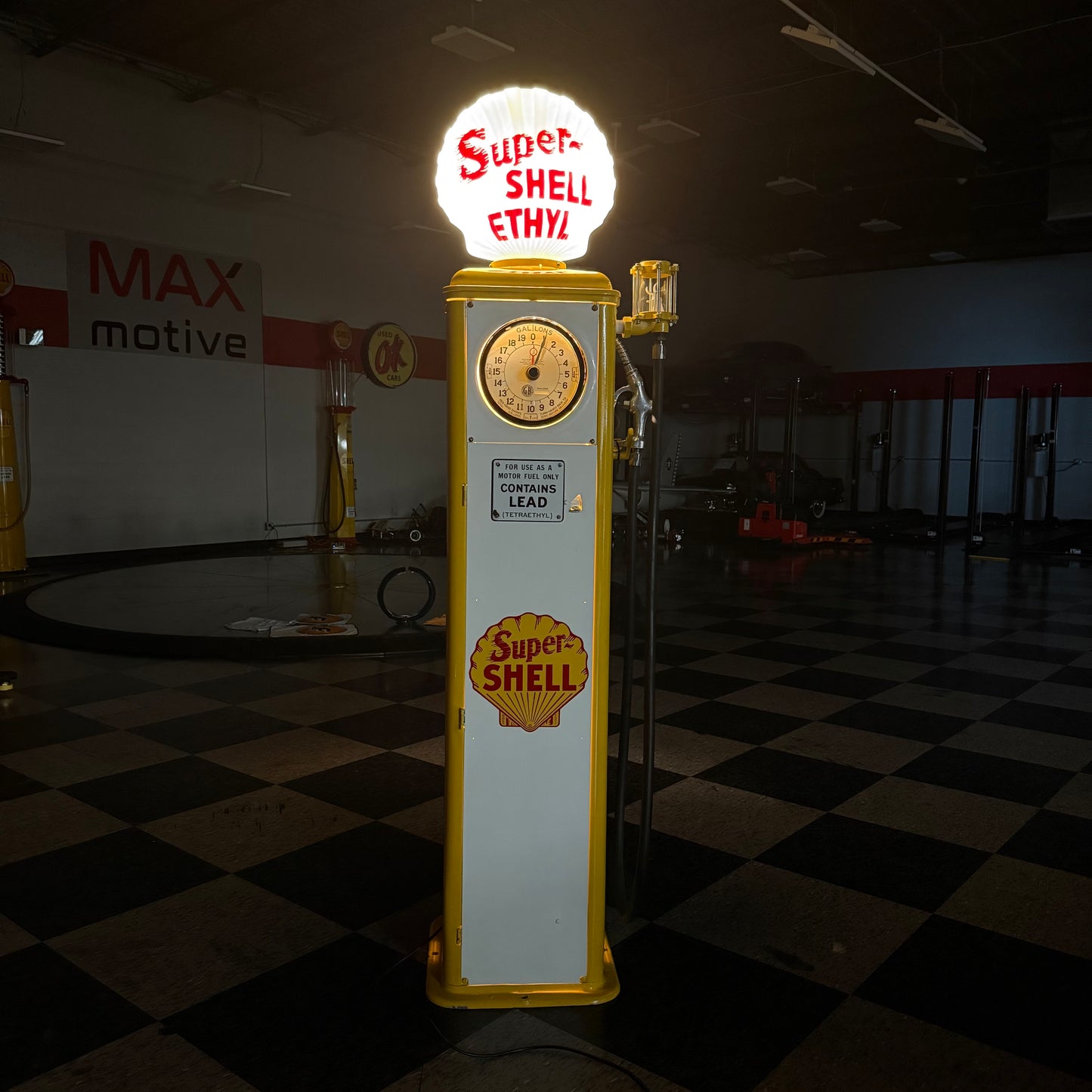 Restored Gilbert & Barker 105 Clock Face Gas Pump