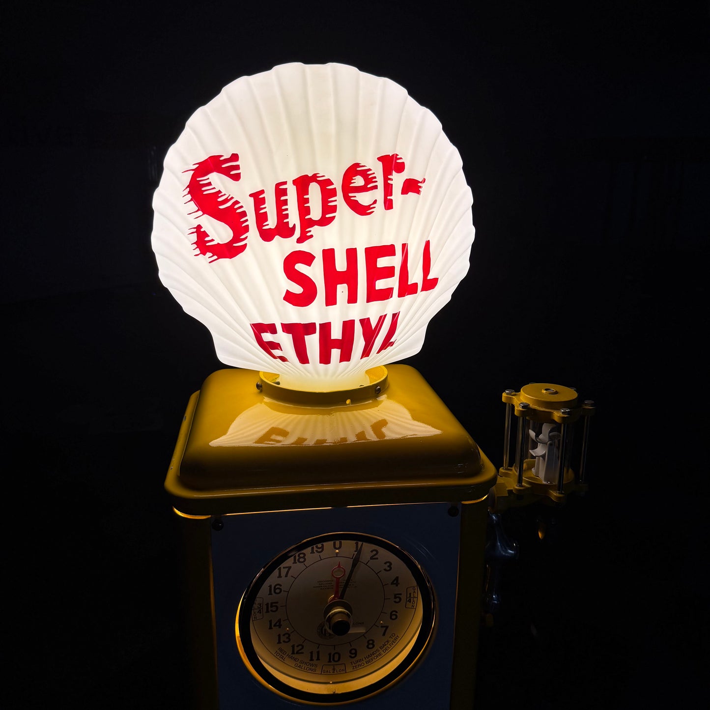 Restored Gilbert & Barker 105 Clock Face Gas Pump