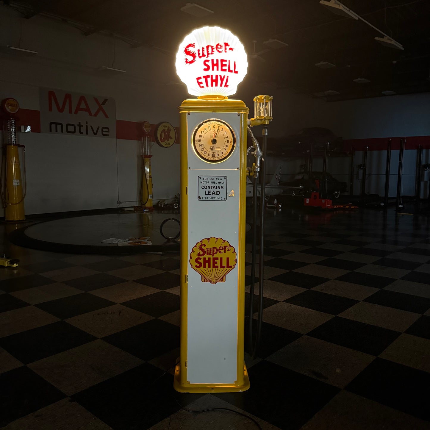 Restored Gilbert & Barker 105 Clock Face Gas Pump