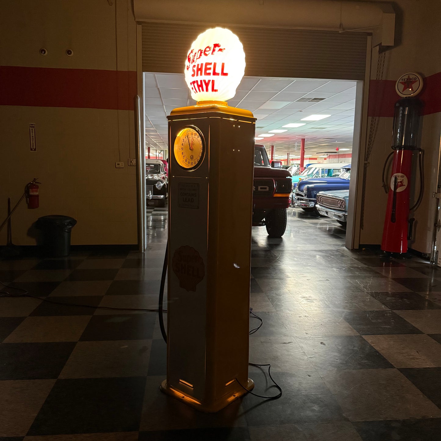Restored Gilbert & Barker 105 Clock Face Gas Pump