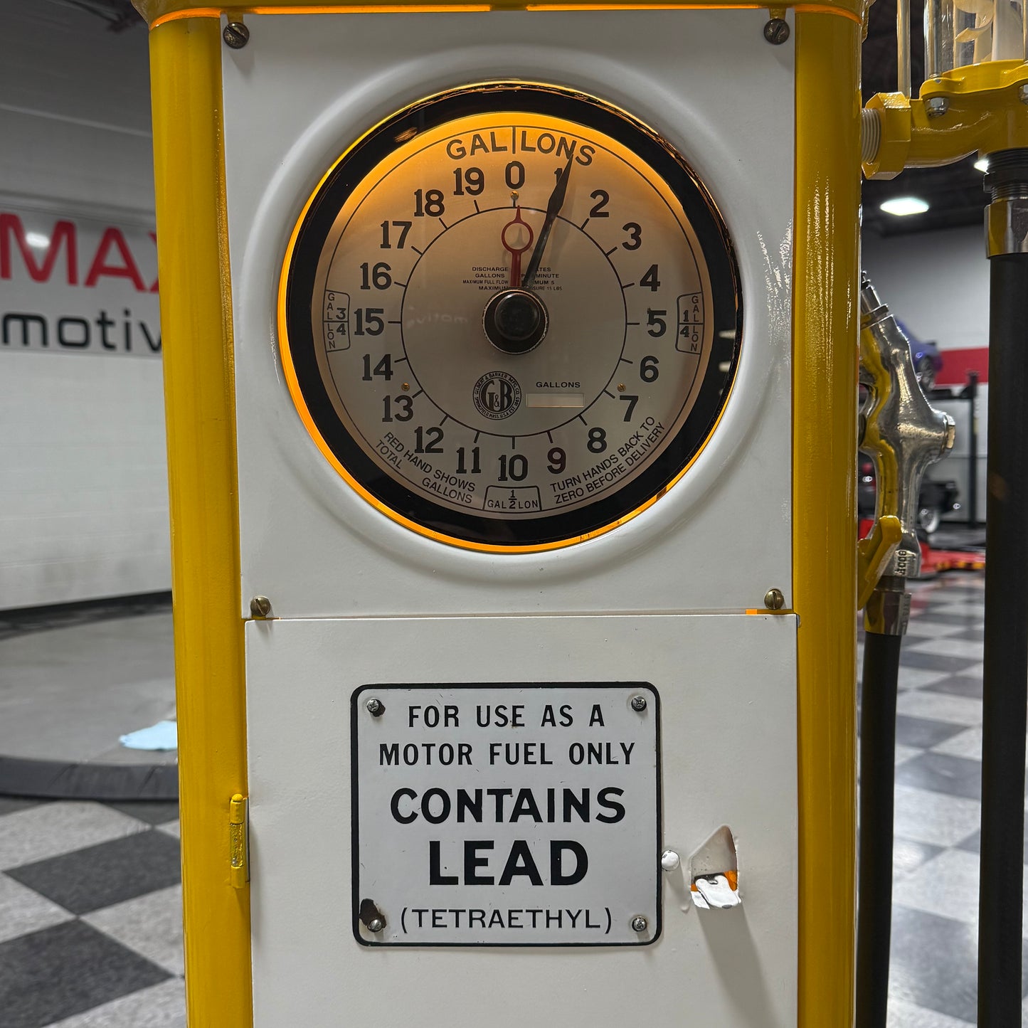 Restored Gilbert & Barker 105 Clock Face Gas Pump