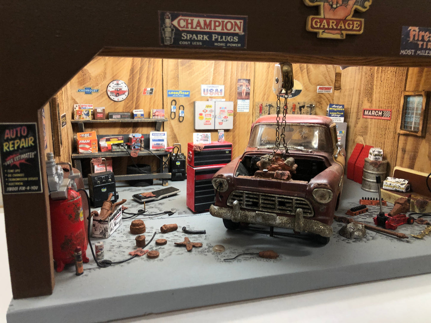 Lighted Garage - 1955 Chevy Truck