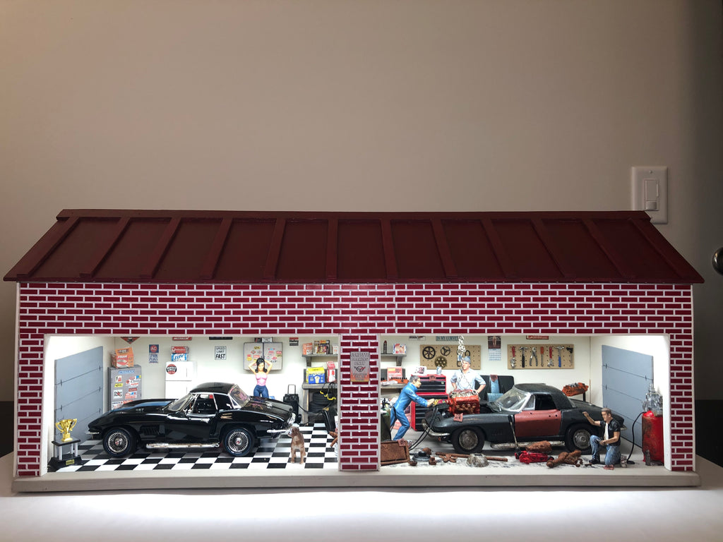 Chevy Corvette Before & After Garage - Diorama